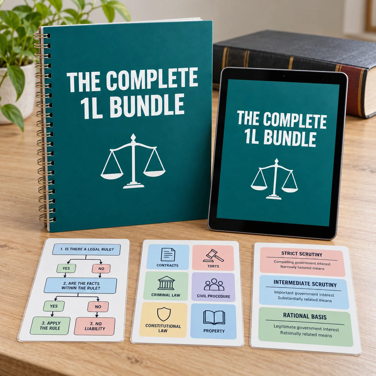 iPad, phone, printed pages and quick-reference cards