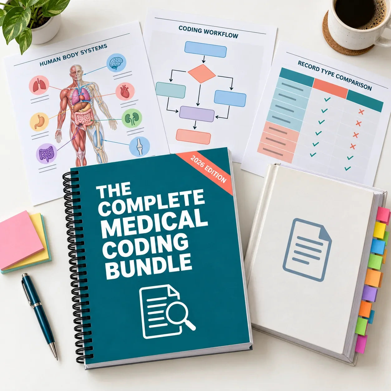 The Complete Medical Coding Bundle with illustrated pages