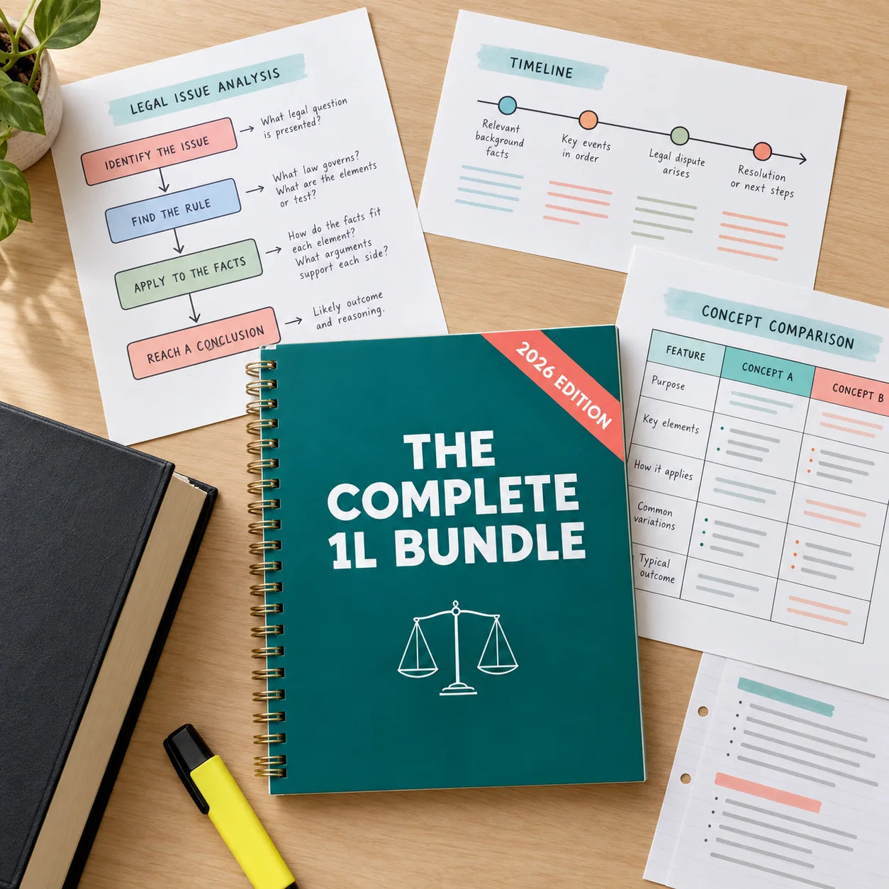 The Complete 1L Bundle cover surrounded by illustrated outline pages